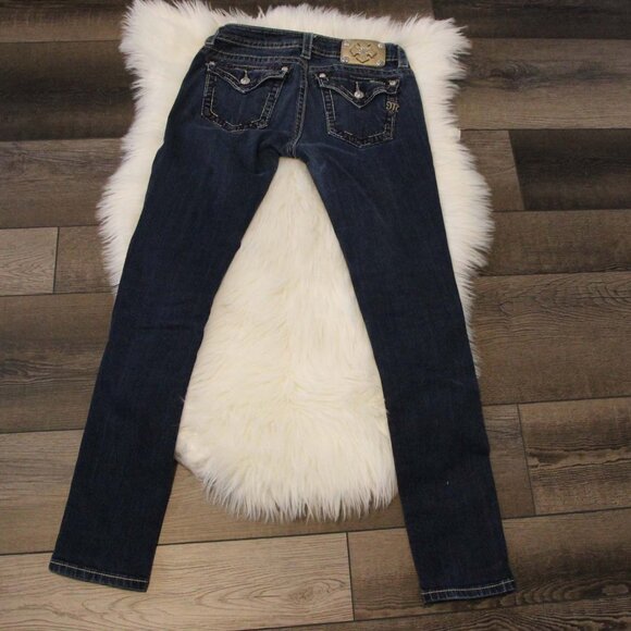 Miss Me Jeans Womens Low Rise Skinny Dark Wash Size 28 *Read* - Picture 3 of 15